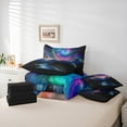 thumbnail image 5 of Feelyou 3D Lake Mountain Twin Bedding Sets 7-Piece, Swirl Mystic Starry Sky Bedding Comforter Set, Bling Stars Galaxy Reversible Sheet Sets, Luxury Bedroom Decor, 5 of 7
