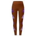 thumbnail image 5 of Weebloom Women Christmas Leggings Xmas Glass Printed High Waisted Lift Exercise Yoga Pants Coffee S, 5 of 5