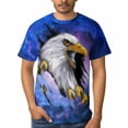 thumbnail image 3 of LAOLIUSN Funny USA Bald Eagle T-Shirt American Flag Style Graphic Tee Shirt，S-4XL, 3 of 7