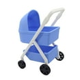 thumbnail image 4 of Kuntesetty 1/12 Scale Dollhouse Carriage Toy Dolls Crib Model Handmade Mini Bassinet Ornaments Crafted Accessories Scene Decor Blue, 4 of 9