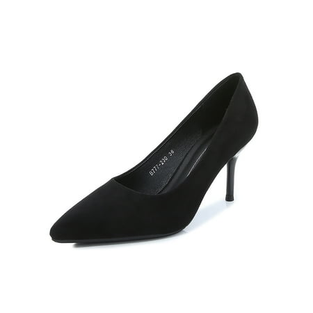 

Ymiytan Womens Stiletto Heels Pointed Toe Pumps High Heel Dress Shoes Party Comfort Lightweight Slip On Office Shoe Black 7cm 7