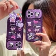 thumbnail image 2 of Funda Para Teléfono De Dibujos Animados Kuromi TPU Con Espejo De Labios , Con Muñeca 3D Función De Soporte , Para iPhone 7 , 8 , X , XS , XR , 11 , 12 , 13 , 14 Series, 2 of 4