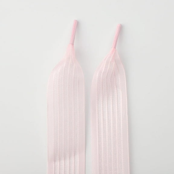 2Pairs Satin Ribbon Shoe Laces: 1" Wide Colorful Stripe Snow Yarn Shoelaces for Women - 47 inch / 120CM