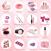 Flybay Kids Makeup Kit for Girls, Princess Toys Washable Makeup Set for Toddlers Children Princess Dress Up Birthday Gifts Toys for 3-12 Year Old Girls