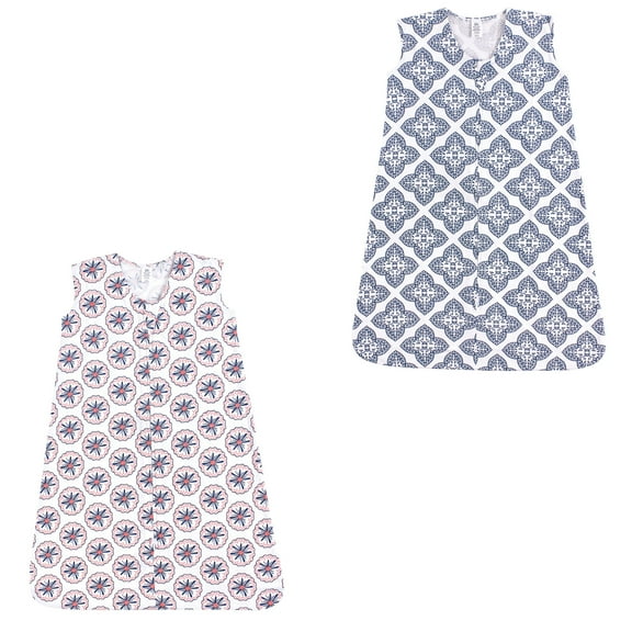 Yoga Sprout Unisex Baby Sleeveless Cotton Sleeping Bag, Sack, Blanket, Bloom And Ornate Clover Jersey 2-Pack, 0-6 Months