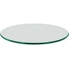 VICTOR 34" Round, 1/2" Inch Thick Tempered Ogee Edge Polish Glass Table Top, Clear