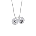 thumbnail image 2 of Delight Jewelry Silvertone Large Script Letter - O - 3/4'' Disc - Silvertone Script Initial Disc - H - Charm Necklace, 20"+3", 2 of 4