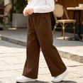 thumbnail image 4 of Txenfivo Girls Wide Leg Pants, Casual Pull-On Corduroy Elastic Waist Pants for Girls School and Everyday Wear, Sizes 5-16, 4 of 5
