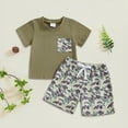 thumbnail image 3 of Toddler Baby Boy Summer Clothes Camo Shirts T-Shirt + Camouflage Shorts Set 6 12 18 24 Months 2T 3T, 3 of 6