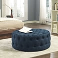 thumbnail image 1 of Modway Amour Fabric Upholstered Button-Tufted Round Ottoman in Azure, 1 of 2