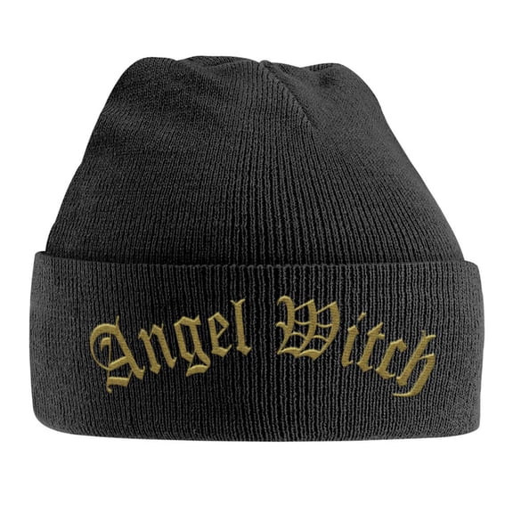 Angel Witch Men's Gold Logo (Embroidered) Beanie Black