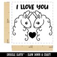 thumbnail image 2 of I Llove You Llama Couple Anniversary Love Valentine's Day Self-Inking Rubber Stamp Ink Stamper - Blue Ink - Small 1 Inch, 2 of 7