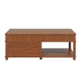 thumbnail image 6 of Harper & Bright Designs Rustic Lift Top Coffee Table with Storage, Rectangle Center Table with Hidden Compartment and Open Shelf, Large Coffee Table with Adjustable Desktop, Apricot Brown, 6 of 10