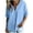 Light Blue, variant on Womens Cotton Linen Baggy Shirts V Neck Short Sleeve Blouses Loose Button Down Shirt Casual Comfort Boxy Tops