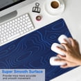 thumbnail image 4 of Blue Line Mountain Topographic Map Line Theme&nbsp;pad Mousewaterproofnon Slip&nbsp;for Office Home Work GamingmousepadRubber Base Mousepad with Stitched Edges 31.5x11.8inches, 4 of 7