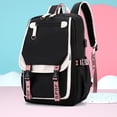 thumbnail image 4 of 1 Pack 11.41×18.11×6.3in Black Sky Blue Splicing Laptop Backpack, Waterproof Wear Resistant Nylon Daypack, Spacious Multi Pocket Bag for Notebook, Commute & Holiday Travel, 4 of 8