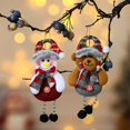 thumbnail image 3 of Navidad hecha a mano Santa Claus muñeco de nieve ciervo árbol de Navidad adornos colgantes muñecos de peluche colgantes para decoración navideña, 3 of 4