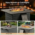 thumbnail image 6 of Gymojoy Outdoor Patio Furniture Set with 41" Gas Fire Pit Table, PE Wicker Sofa Conversation Sets with 4" Cushion, High Back Sectional Sofa with lounge Chair for Yard Garden Porch, 6 of 12