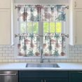 thumbnail image 3 of Kitchen Curtains 24 Inch Short - 3 Panel Set, Hawaiian Sea Turtle Ocean Design, Tropical Underwater Marine Life Print, Rod Pocket Window Curtain, Easy Wash, 3 of 6