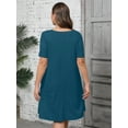 thumbnail image 6 of SHOWMALL Women's Plus Casual Dresses Short Swing Beach Sundress with Pockets 4X Indigo Blue, 6 of 7