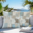 thumbnail image 5 of Waterproof Throw Pillow Covers Set of 2, 26x26 Inch Blue Brown Color Blocks Decorative Pillowcases Outdoor Pillow Slip Cushion Covers Set for Couch Tent Modern Abstract Oil Painting Art, 5 of 7