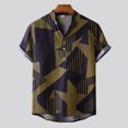 thumbnail image 2 of YYDGH Men's Hawaiian Color Block Shirt Short Sleeve Button Down Shirts Casual Casual Summer Beach Shirt Blue XXL, 2 of 9