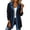Navy, variant on Wovilon Women's Corduroy Snap Front Jacket with Contrast Collar and Pockets, Relaxed Fit Long Sleeve Casual Coat for Fall and Winter Daily Wear