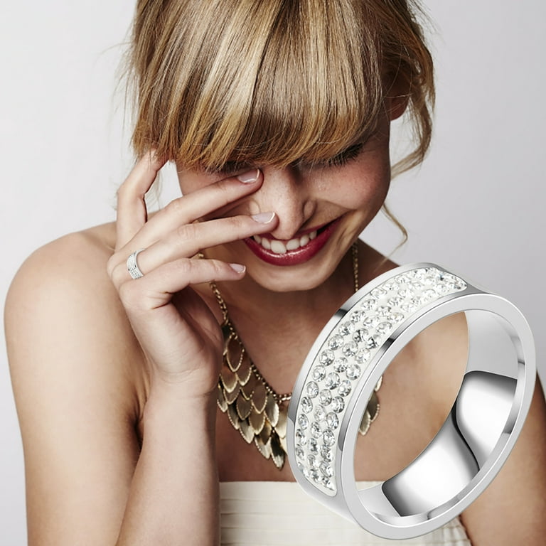XIAQUJ Engagement Round Cut Zircons Women Wedding Rings Jewelry Rings for  Woman Full Diamond Ladies Ring Rings Purple 