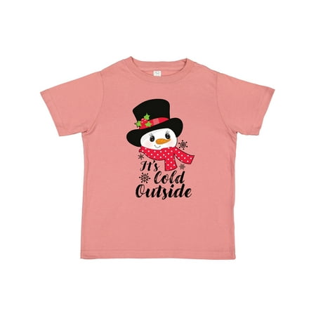 

Inktastic It s Cold Outside with Cute Snowman and Snowflakes Gift Toddler Boy or Toddler Girl T-Shirt