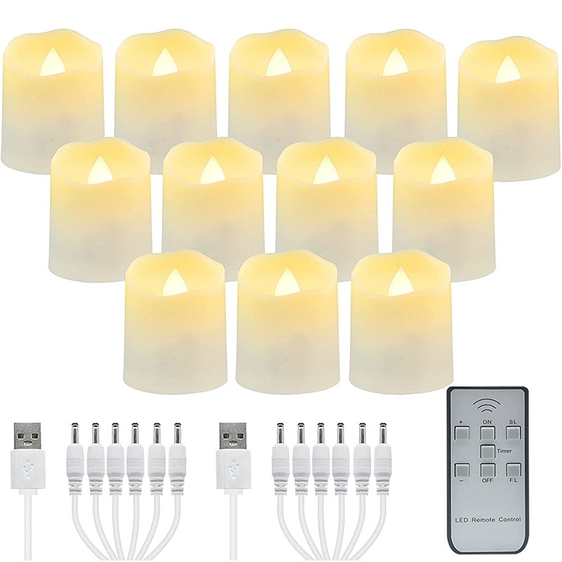 Flame Free Candle with Timer Remote Control LED Flashing Column