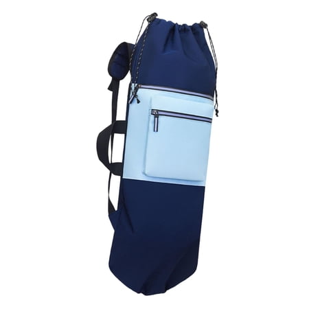 Miulika Skateboard Backpack Drawstring Closure Yoga Mat Storage Bag Waterproof Longboard Carry Case with Adjustable Straps for Travel Dark Blue