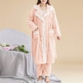 thumbnail image 2 of Sngxgn Women's Cotton Long-Sleeve Shirt and Full-Length Pajama Set(Pink,M), 2 of 6