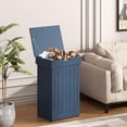 thumbnail image 4 of Trash Can Cabinet, 13 Gallon Kitchen Garbage Can, Wooden Recycling Trash Bin, Freestanding Dog Proof Trash Can, Farmhouse Trash Cabinet with Lid for Home Kitchen Bathroom, Blue, 4 of 9