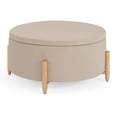 thumbnail image 2 of Better Homes & Gardens Springwood Round Storage Ottoman, Cream, 2 of 8