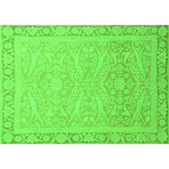 Ahgly Company Indoor Rectangle Abstract Green Modern Area Rugs, 5' x 7'