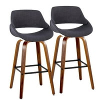 LumiSource Fabrico 30" Fixed-Height Barstool - Set of 2