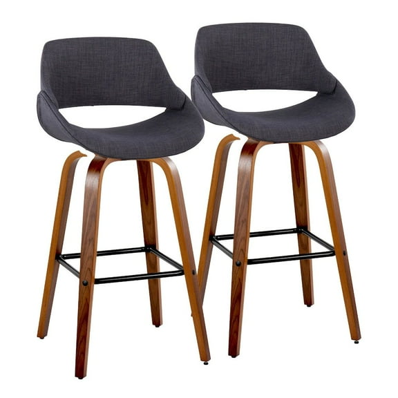 LumiSource Fabrico 30" Fixed-Height Barstool - Set of 2