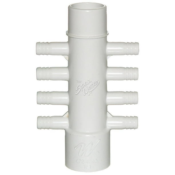 Hot Tub 8Port Manifold, 3/8 Inch Barb X 1 Inch Spig/Slip 100547