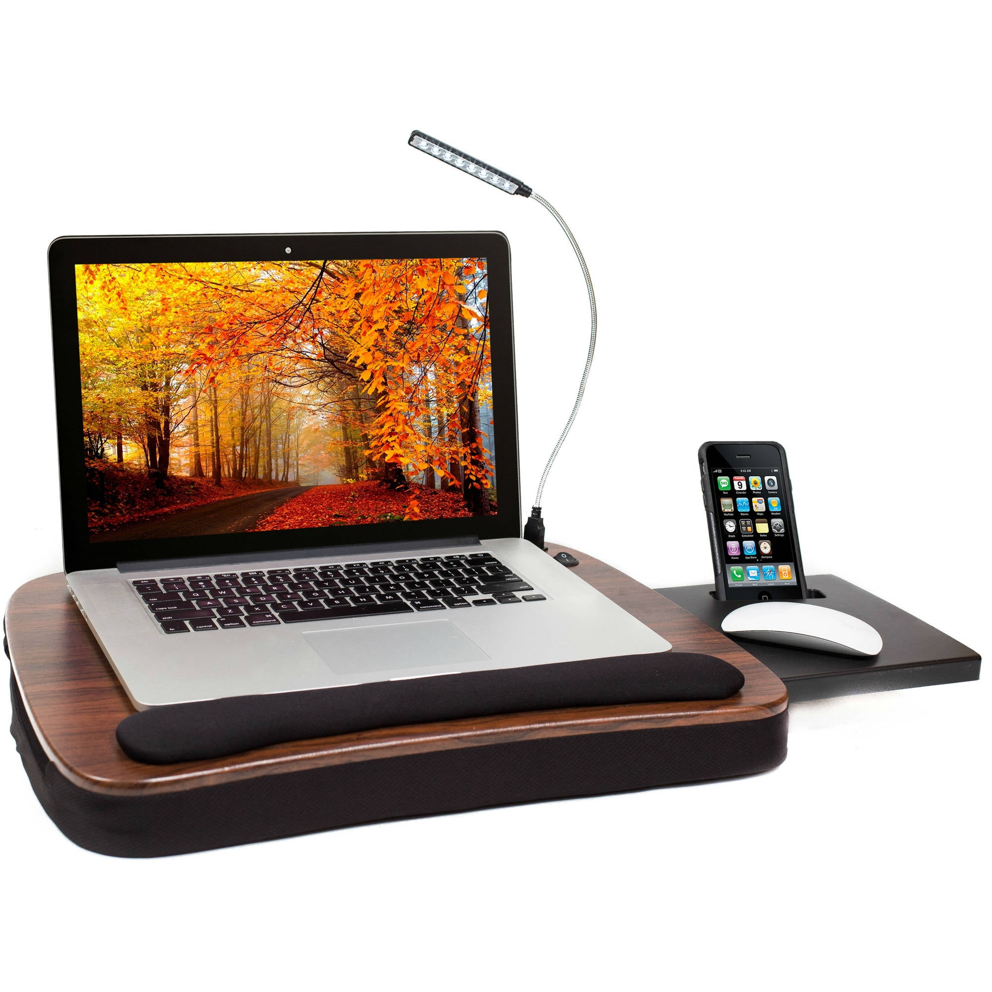 Sofia Sam Multi Tasking Memory Foam Lap Desk Wood Top With Usb Sofia Sam Multi Tasking Memory Foam Lap Desk Wood Top With Usb Light Com