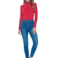 thumbnail image 3 of Natural Uniforms Long Sleeve Turtle Neck Body Suit-Breathable Cotton Stretch Leotard(Red, X-Small), 3 of 6