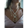 thumbnail image 4 of Two-Tone Interlocking Circles Pendant Chain Necklace with Extender, 18+3 inches Jewelry Necklace Gold Silver Metal, 4 of 7