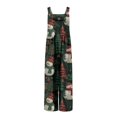 thumbnail image 6 of Womens Christmas Print Wide Leg Jumpsuit Adjustable Strap Sleeveless Overalls with Pockets 2XL, 6 of 7