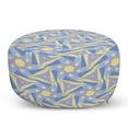 thumbnail image 1 of Polygons Pouf Cover with Zipper, Abstract Contemporary Design Pattern of Quirky Shapes Pastel Tones, Soft Decorative Fabric Unstuffed Case, 30" W X 17.3" L, Ceil Blue and Multicolor, by Ambesonne, 1 of 5