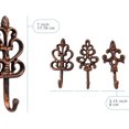 thumbnail image 6 of Comfify Decorative Cast Iron Wall Hooks, Set of 3 – Copper & Black Farmhouse French Country Coat Hooks, 6 of 7