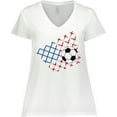 thumbnail image 3 of Inktastic Soccer Ball, Net with American Flag Colors Women's Plus Size V-Neck T-Shirt, 3 of 5