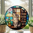 thumbnail image 2 of Stained Glass Window Hanging Tabby Cat - Stained Glass Window Hanging Tabby Cat, Festival Gift Ornament, Home Wall & Window Art, Brightens Any Space with Light, 2 of 6