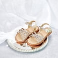 thumbnail image 3 of Toddler Girl Gold Sandals Size 12 - Little Flower Girl Easter Flower Girl Dress Shoes Sparkly Little Kid Summer Flats, 3 of 6