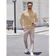 thumbnail image 3 of COOFANDY Long Sleeve Polo Shirts for Men Knit Polo Sweater Lightweight Ribbed Pullover Sweater, 3 of 6