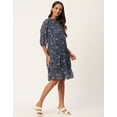 thumbnail image 2 of Moomaya Women's Printed Chiffon Dress, Puffed Sleeves, Knee Length Flared Summer Dress, 2 of 8