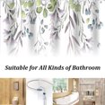 thumbnail image 5 of Cortina de ducha de hojas de plantas de acuarela, juego de cortinas de ducha de baño con ganchos, 72" W x 72" L, 5 of 5